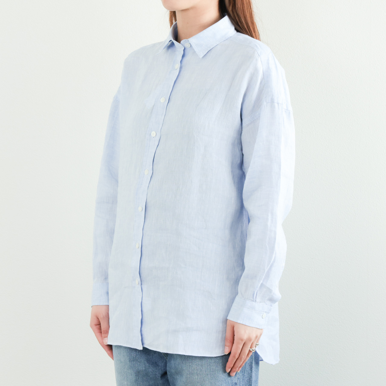 Finamore フィナモレ レディース シャツ リネン レギュラーカラー