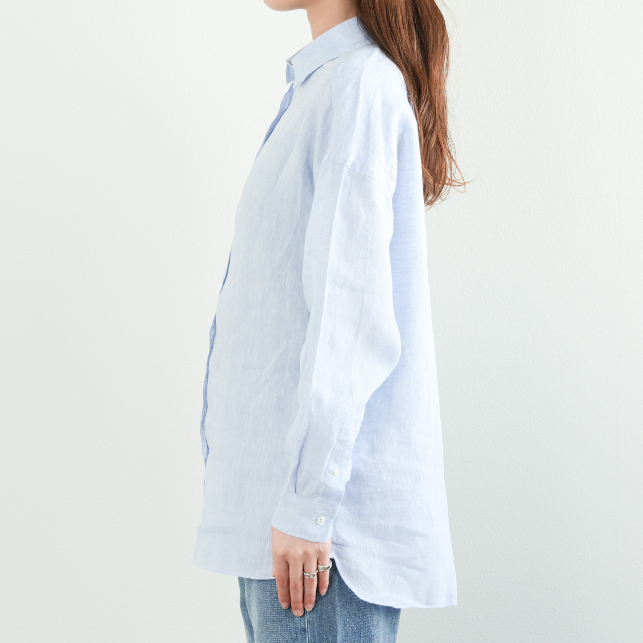 Finamore フィナモレ レディース シャツ リネン レギュラーカラー