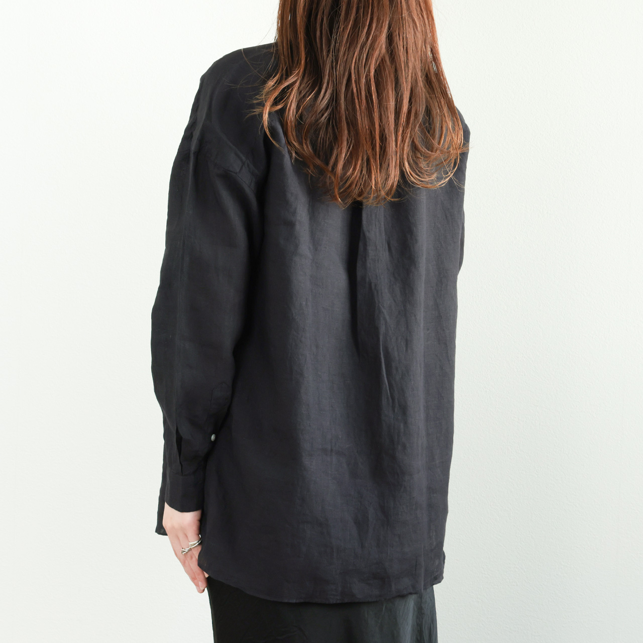 Finamore フィナモレ レディース シャツ リネン レギュラーカラー 無地