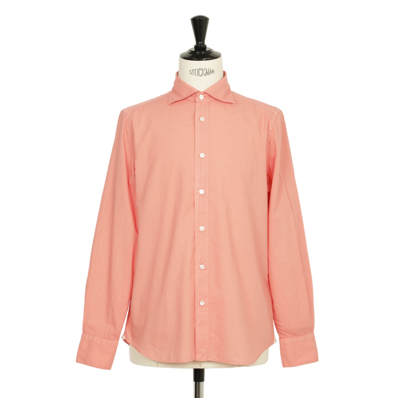 Finamore カッタウェイシャツ ピンク Mサイズ Finamore フィナモレ メンズ シャツ カッタウェイ コットン