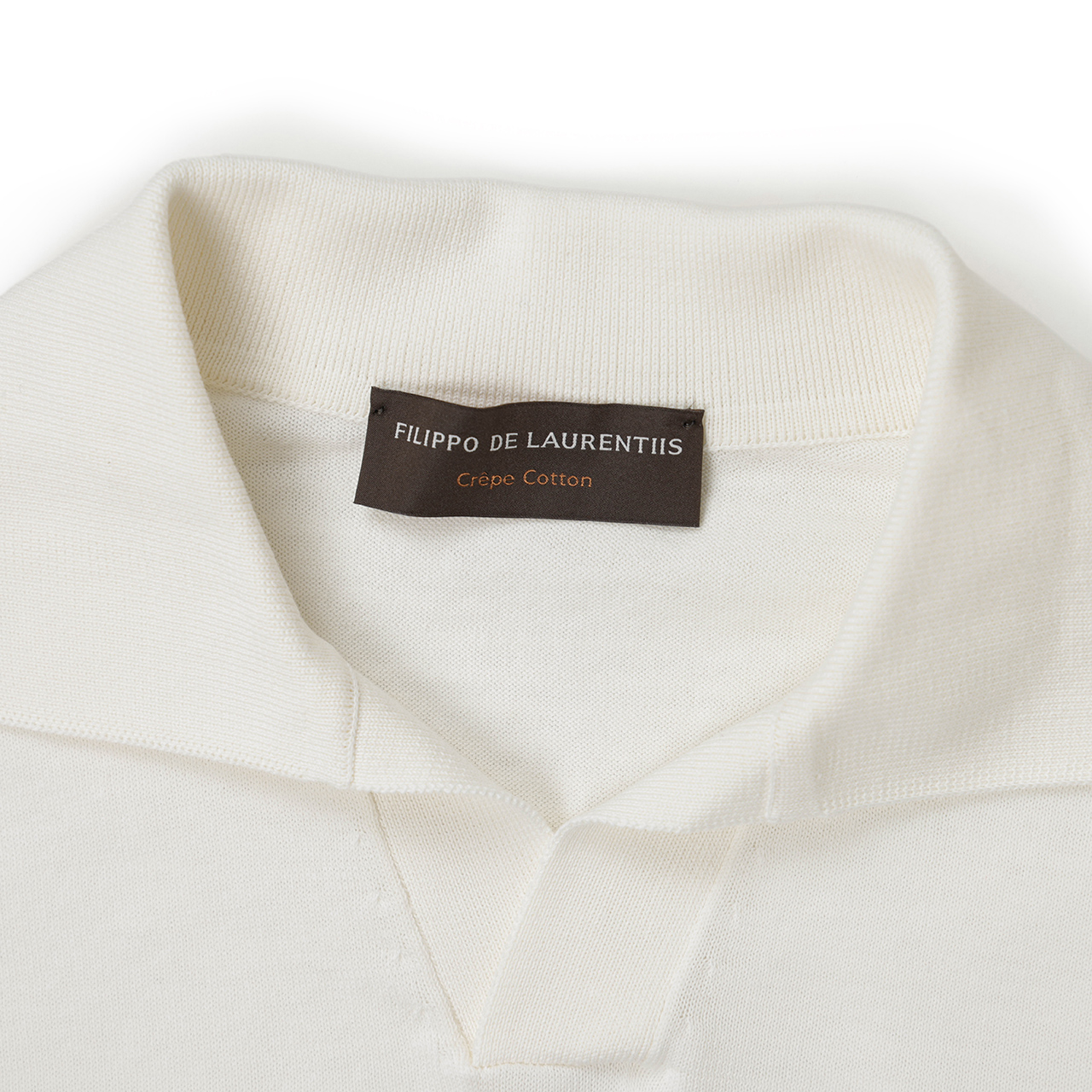 Filippo de Laurentiis ホワイト48白 ポロシャツフィリッポ FILIPPO DE LAURENTIIS フィリッポ デ ローレンティス スキッパー