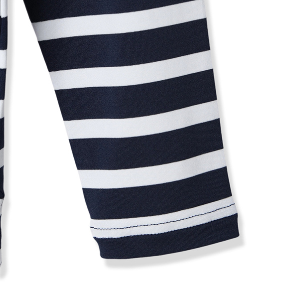 フェリージ　ゴルフ　半袖モックネック　ホワイト、ネイビーボーダー サイズM Felisi GOLF フェリージ ゴルフ MS STRIPE LS HIGH NECK SHIRT