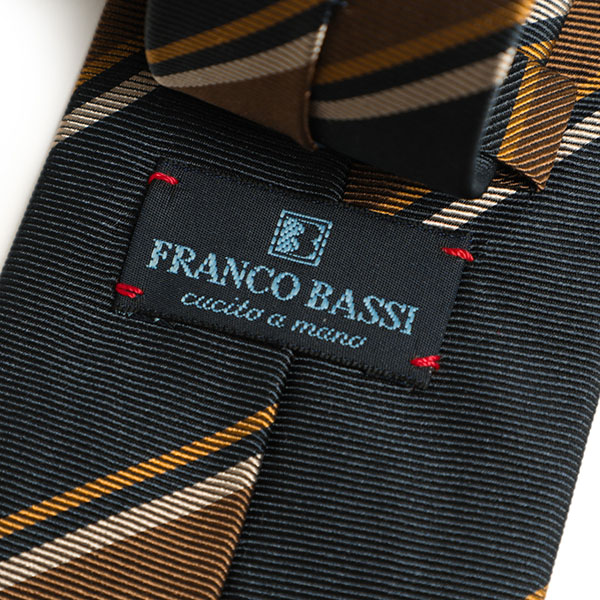 franco bassi フランコバッシ ネクタイ レジメンタル シルク 総柄 8cm