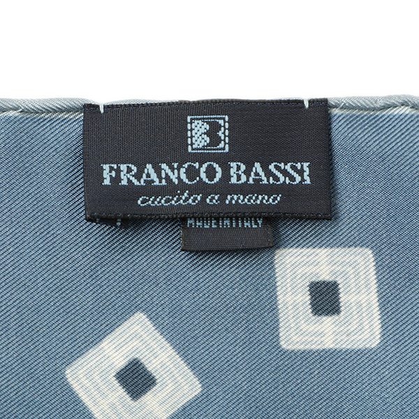 フランコバッシ franco bassi ポケットチーフ シルク 総柄 小紋柄 高級 