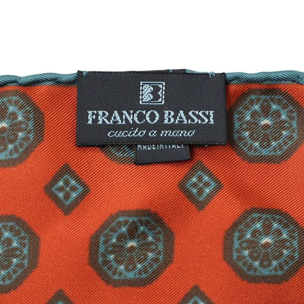 franco bassi フランコバッシ ポケットチーフ シルク 総柄 小