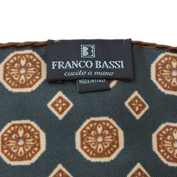 franco bassi フランコバッシ ポケットチーフ シルク 総柄 小