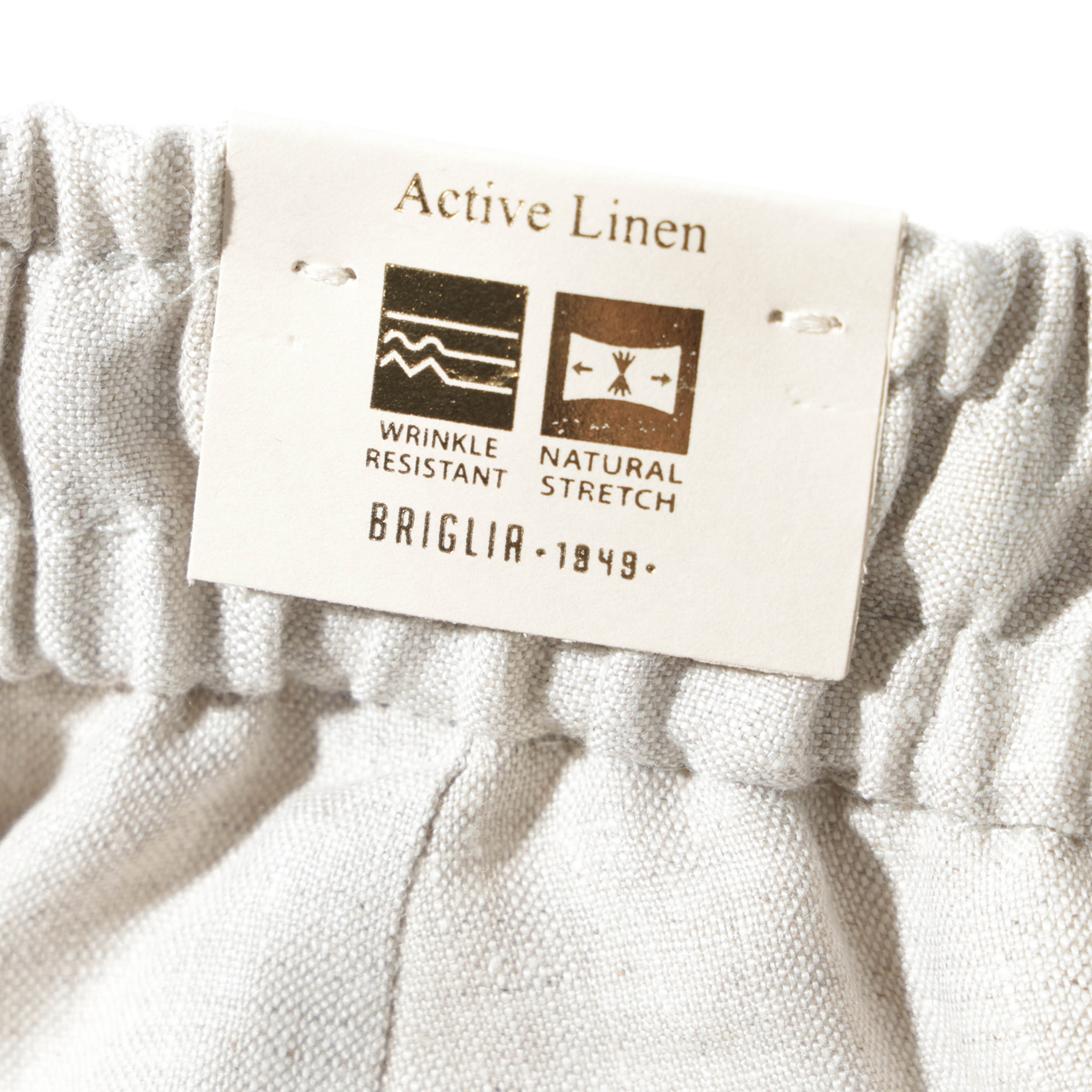 BRIGLIA 1949 ブリリアリネン混　スラックスパンツ　ドローコード　48 BRIGLIA 1949 ブリリア 1949 リネン イージーパンツ スラックス ワン