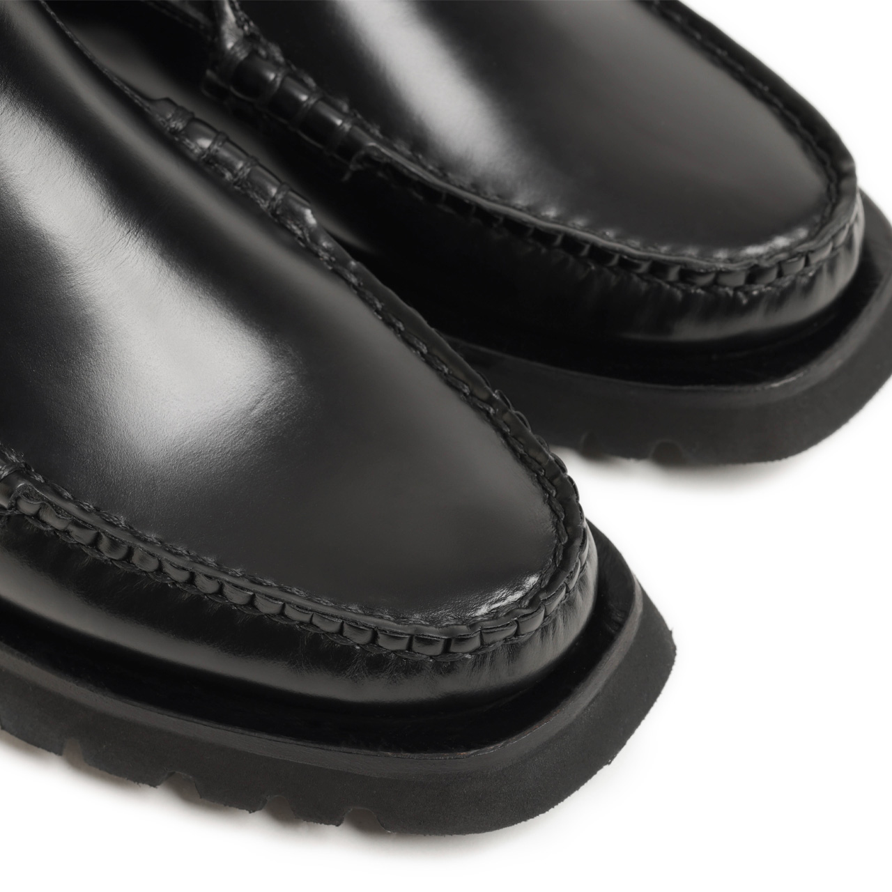 へリュー Hereu ブラック サイドゴアブーツ 36 ブラック へ