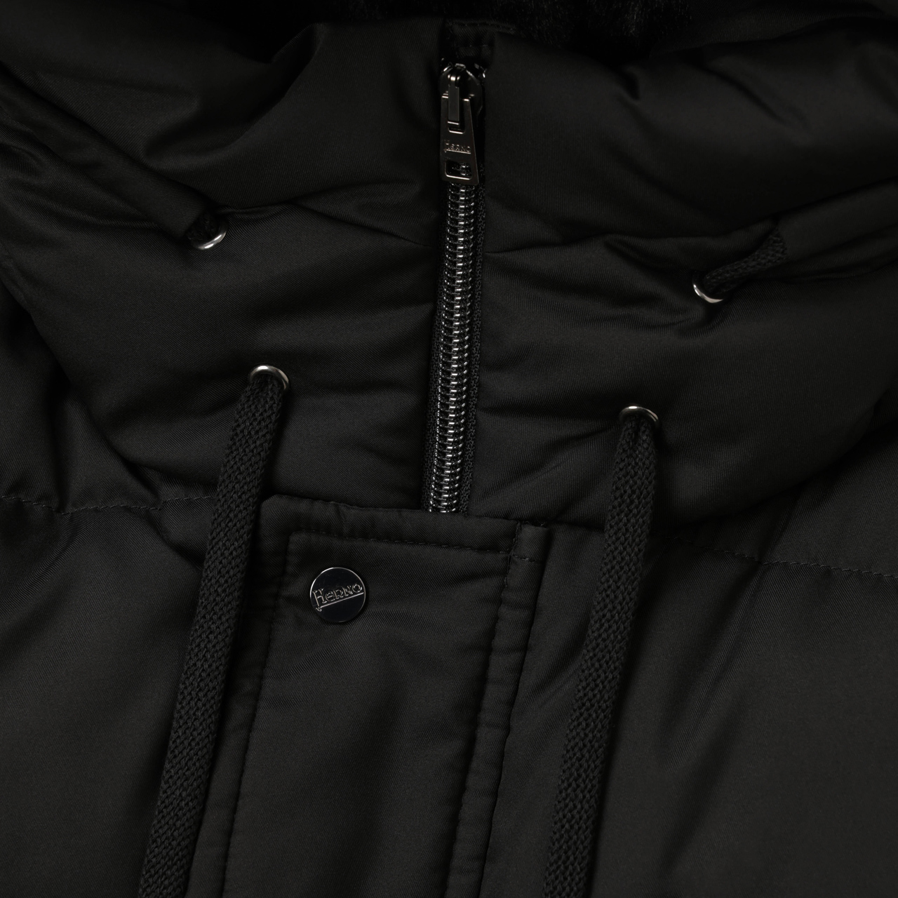 HERNO ヘルノ ダウン ジャケット ミドル丈 フーデッド ナイロン 撥水