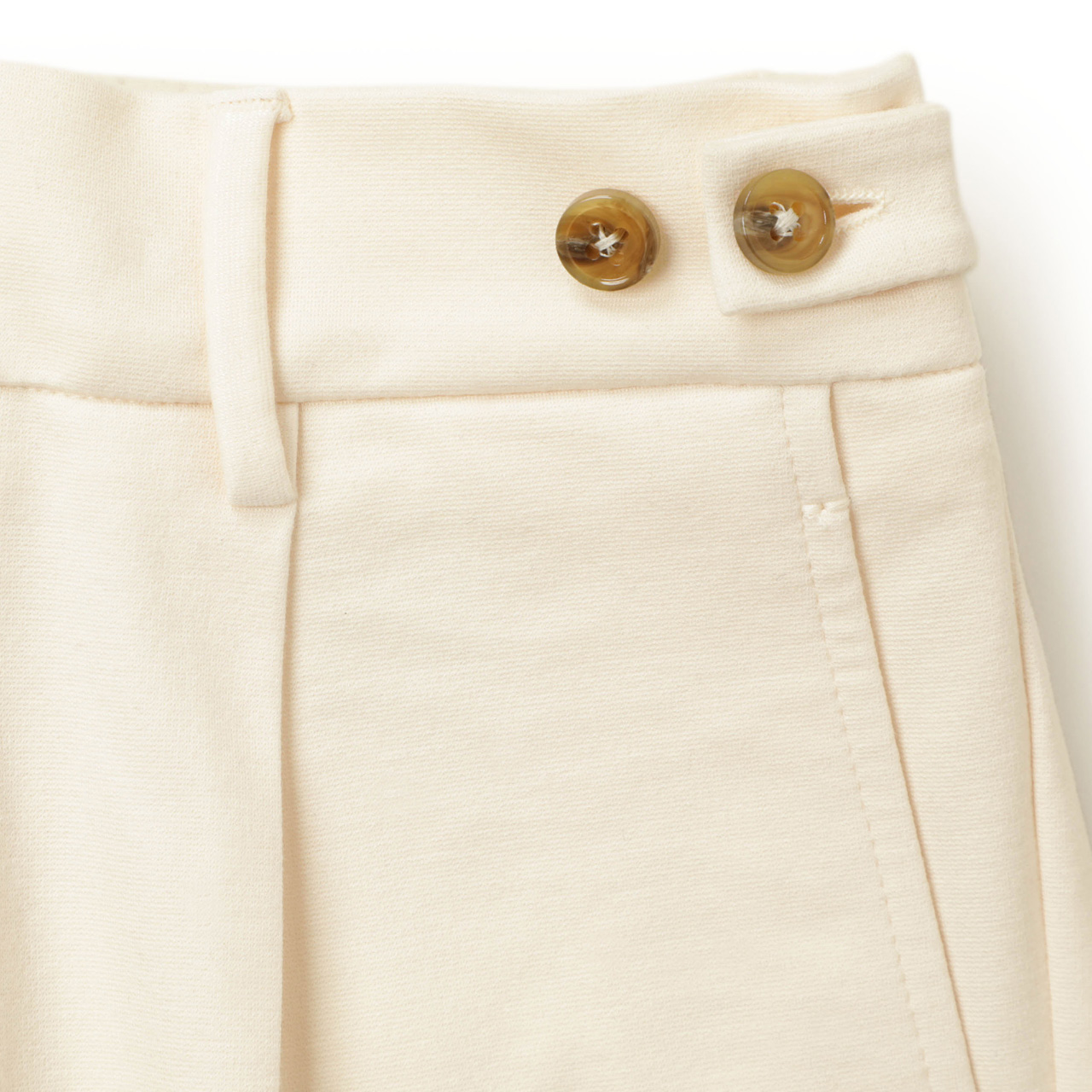 ベルウィッチ ベルト【菅原靴店】ジャージーショートパンツ　アイボリー　46 ベルウィッチ ベルト【菅原靴店】ジャージーショートパンツ アイボリー