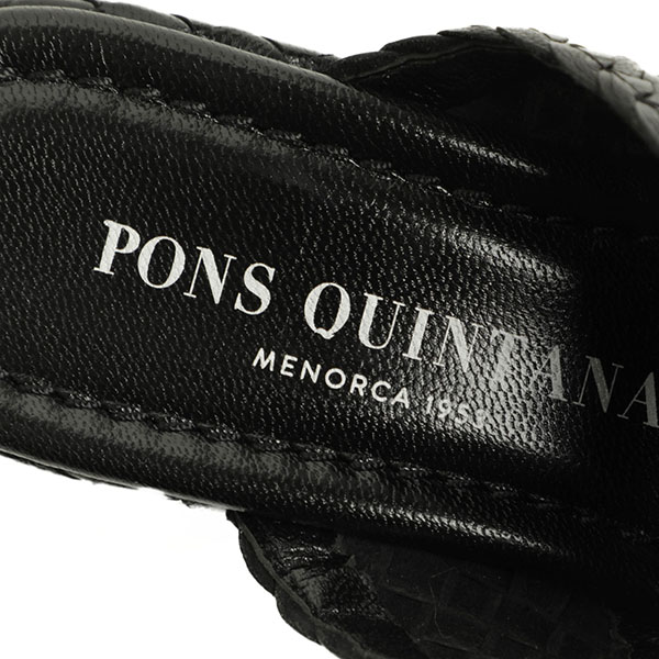 PONS QUINTANA ポンスキンタナ レディース ストラップ レザー サンダル イントレチャート オープントゥ 厚底 10944  NEGRO/ブラック｜PONS QUINTANA｜菅原靴店