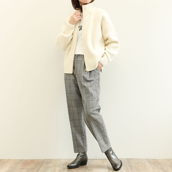 MICA&DEAL マイカアンドディール レディース ブルゾン ニット リブ スタンドカラー ジップアップ ショート丈 ウール 0124408287  OFF WHITE/オフホワイト｜MICA&DEAL｜菅原靴店