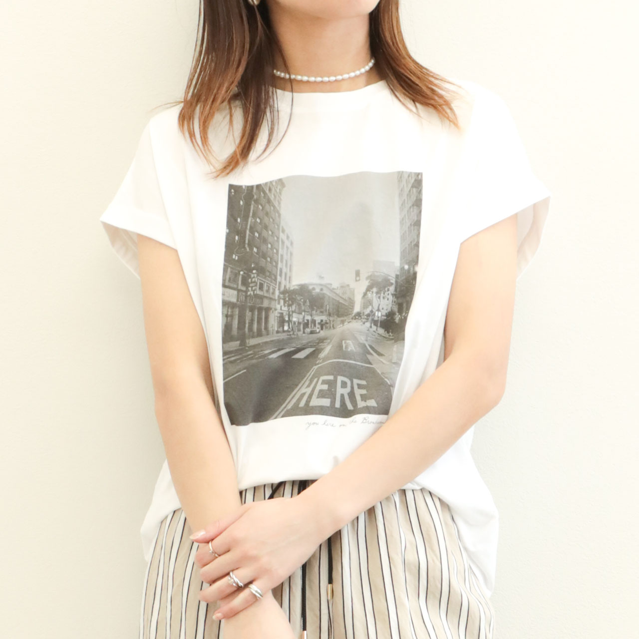 今期MICA&DEALフォトプリントT-shirt-palm treeホワイト 30%off]フォトプリントT-shirt-palm tree/0125209135