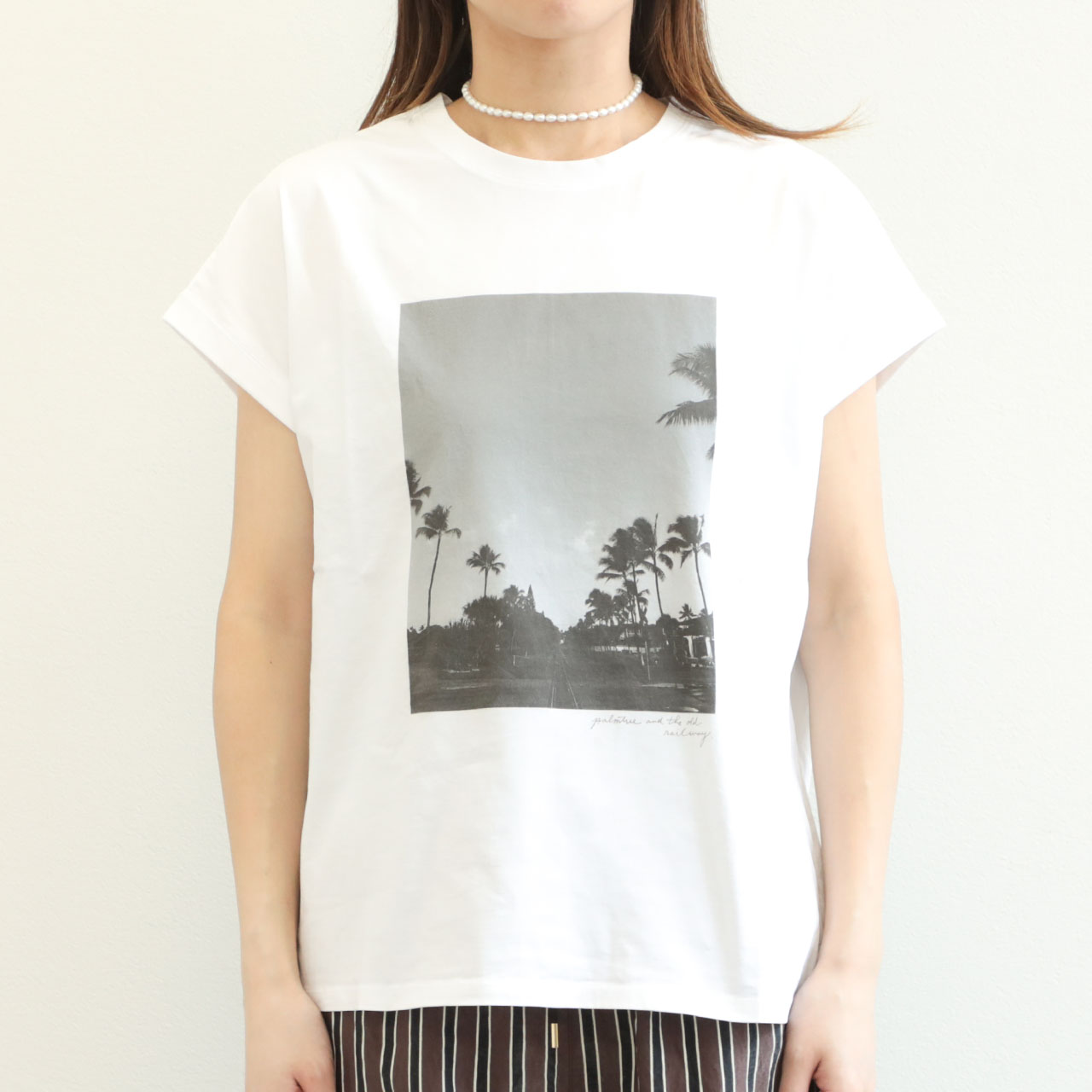 レディース　MICA&DEAL　マイカアンドディール　フォトプリントT-shirt-palm tree　 プリントT　Tシャツ 0125209135 MICA&DEAL / フォトプリントT-shirt-palm tree | anouk