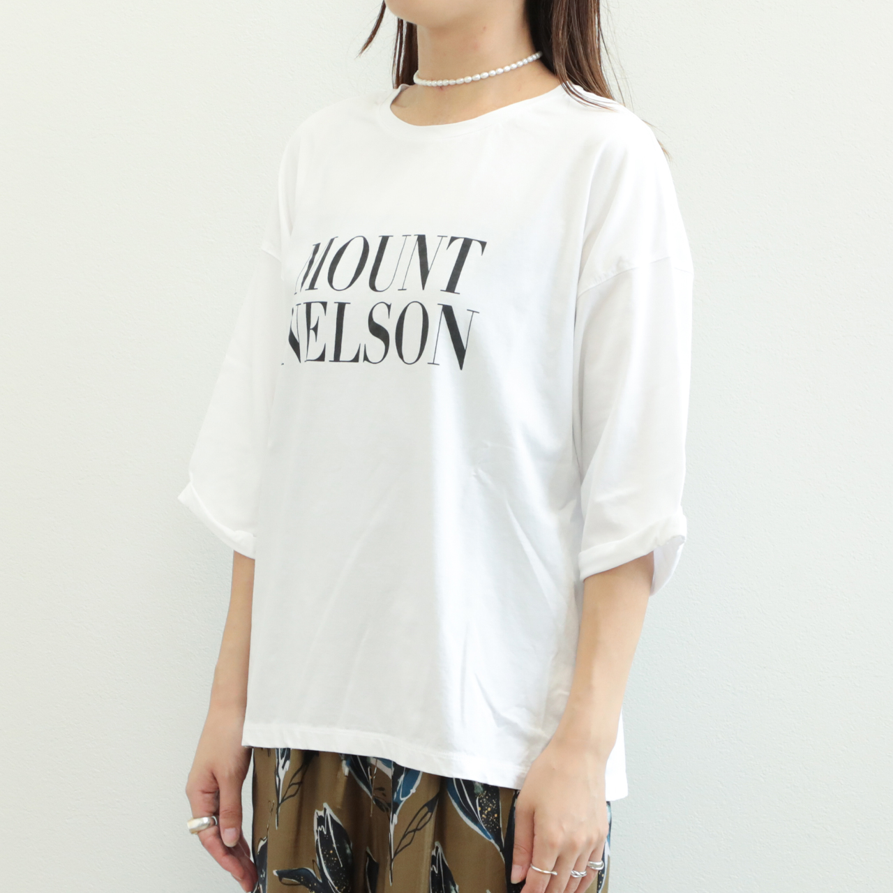 MICA&DEAL マイカ＆ディール　コットン レタード Tee 日本製　F MICA&DEAL マイカ＆ディール Tシャツ 0125109040 レディース