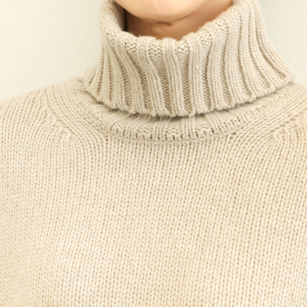 MICA&DEAL マイカアンドディール レディース プルオーバー ニット タートルネック ビッグシルエット ウール turtleneck knit  pullover 308195 BEIGE/ベージュ｜MICA&DEAL｜菅原靴店