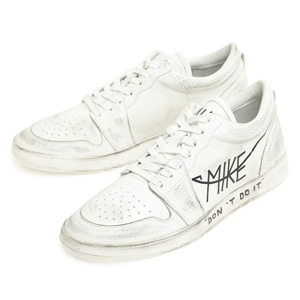 MIKE DON'T DO IT マイク ドント ドゥ イット ヴィンテージ加工 スニーカー カーフ シボ革 MIKE01 027  MKSH01-027 VINTAGE WHITE/ホワイト｜MIKE DON'T D｜菅原靴店