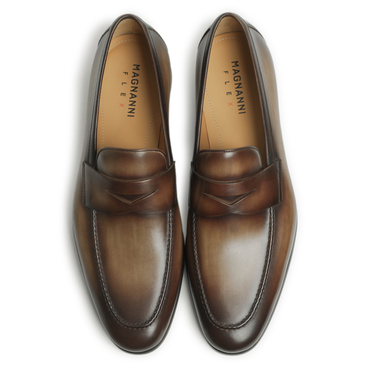 【美品】 マグナーニ MAGNANNI メンズ 革靴 8M ブラウン Uチップ MAGNANNI マグナーニ メンズ シューズ ローファー コイン