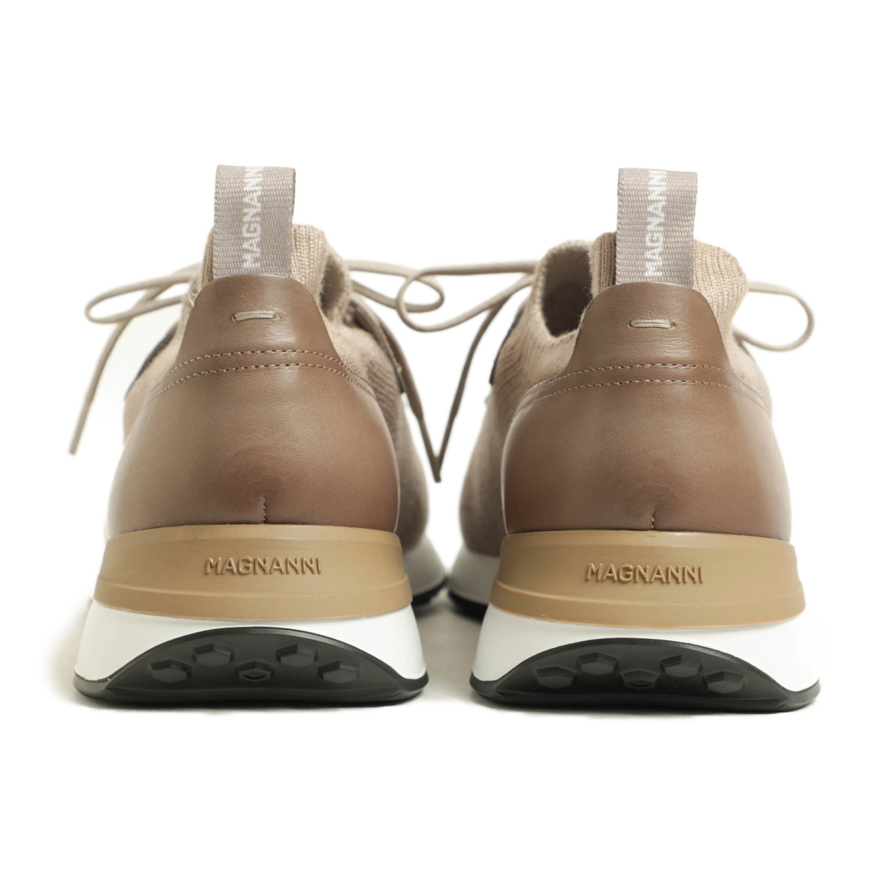 MAGNANNI マグナーニ スニーカー ニット×レザー ランニング