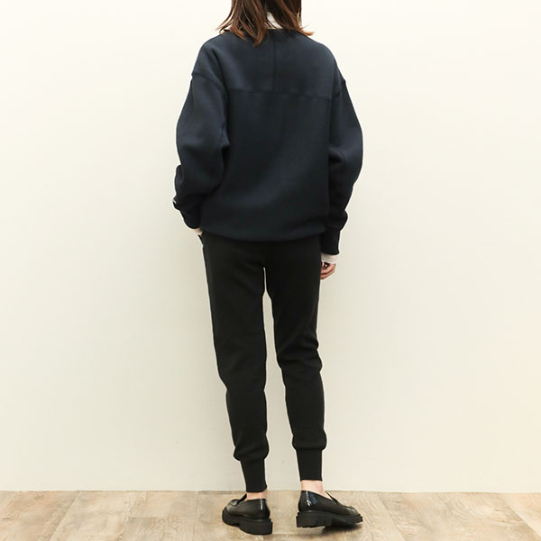 marmors マルモア レディース パンツ ニット リブ コットン テーパード hem rib knit pants 0224303079  BLACK/ブラック｜marmors｜菅原靴店