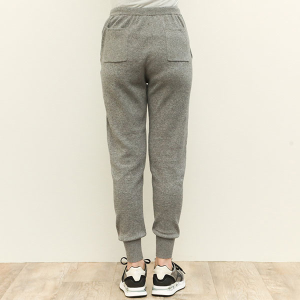 marmors マルモア レディース パンツ ニット リブ コットン テーパード hem rib knit pants 0224303079  GRAY/グレー｜marmors｜菅原靴店