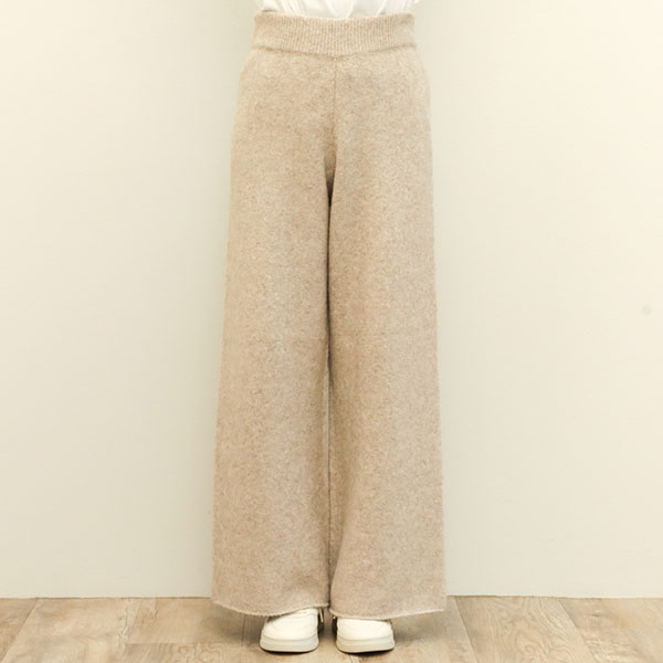 marmors マルモア ワイドパンツ ニット シャギー アルパカ shaggy alpaca knit pants 0224303085 BEIGE/ ベージュ｜marmors｜菅原靴店