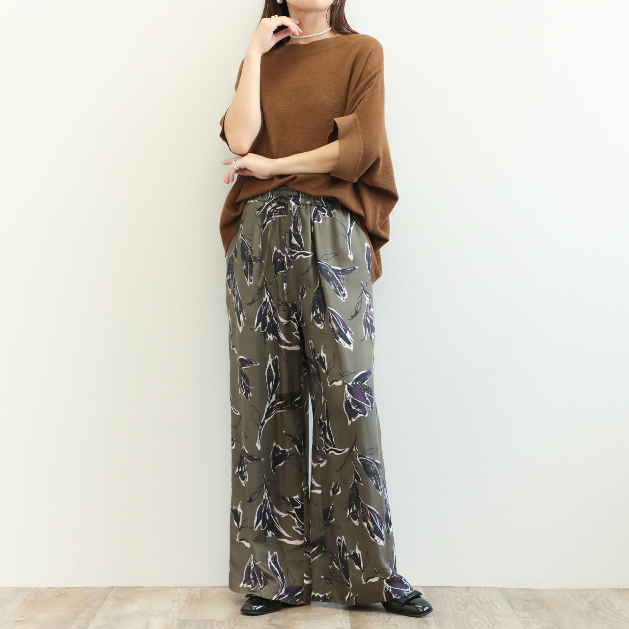 marmors マルモア レディース ニット 5分袖 ボートネック