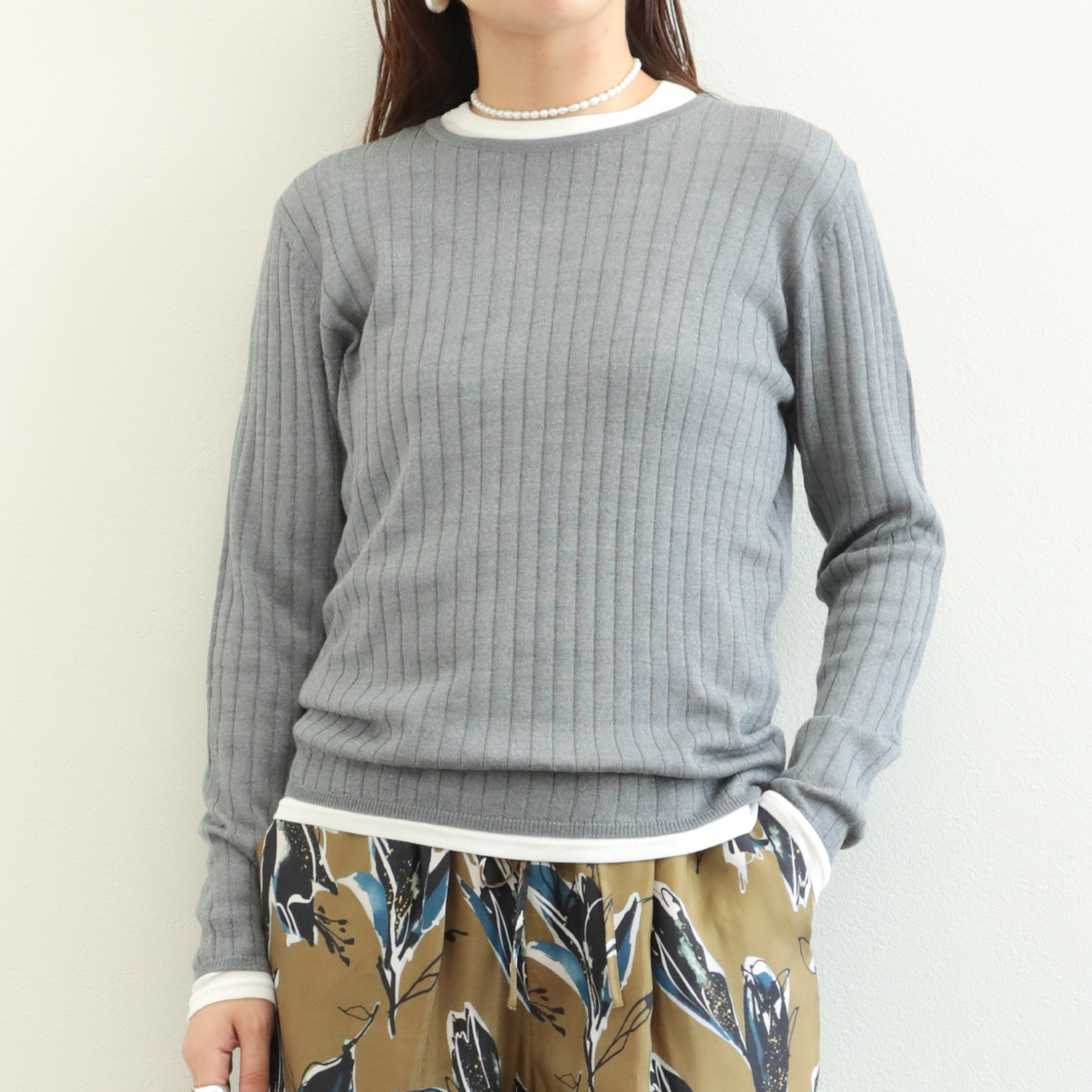 未使用品♡4.7万 MORABITO モラビト サマーニット ゆったりめ グレー 未使用品♡4.7万 MORABITO モラビト サマーニット ゆったりめ