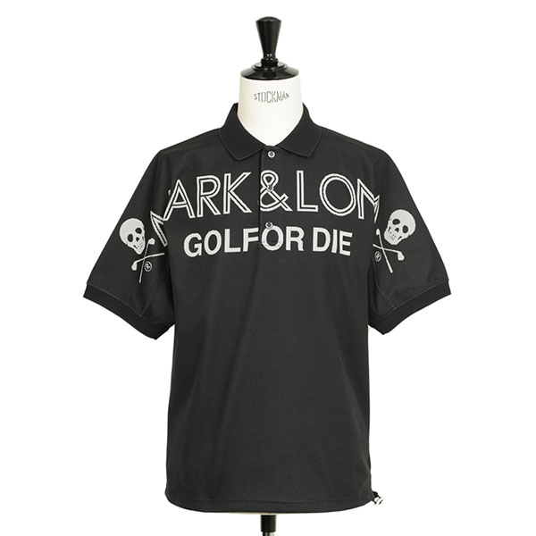 MARK&LONA マークアンドロナ Double Dare Polo ポロシャツ ジャカード メッシュ オーバーシルエット 半袖 ロゴ ポリエステル  MLM-4A-AP02 BLACK/ブラック｜MARK&LONA｜菅原靴店