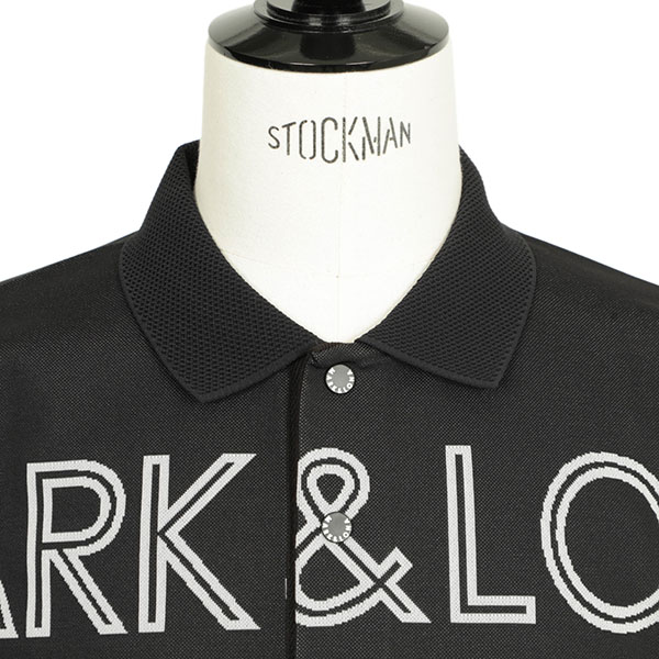 MARK&LONA マークアンドロナ Double Dare Polo ポロシャツ ジャカード メッシュ オーバーシルエット 半袖 ロゴ ポリエステル  MLM-4A-AP02 BLACK/ブラック｜MARK&LONA｜菅原靴店