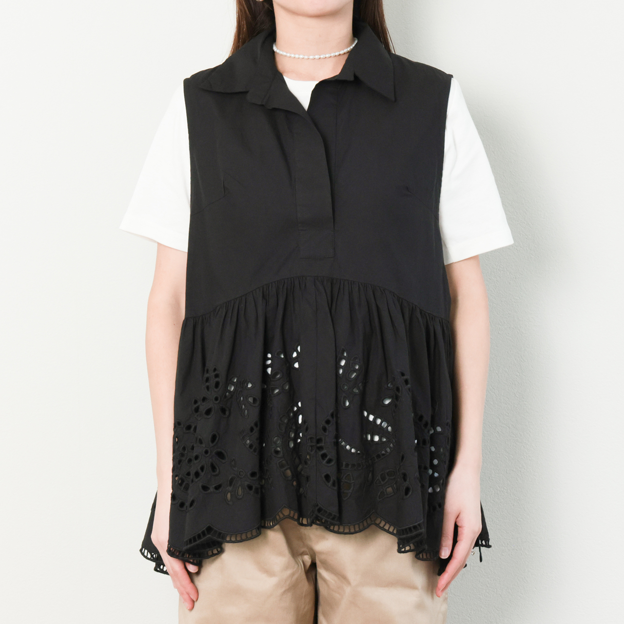 PROTAGONISTA プロタゴニスタ シャツ ブラウス ノースリーブ ギャザー