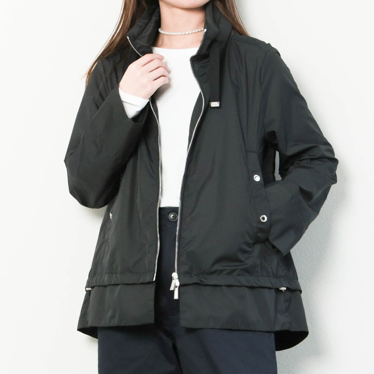 【美品】MooRER ムーレー ブルゾン ジャケット　レディース MOORER ムーレー レディース ブルゾン コート ショート丈 フーデッド