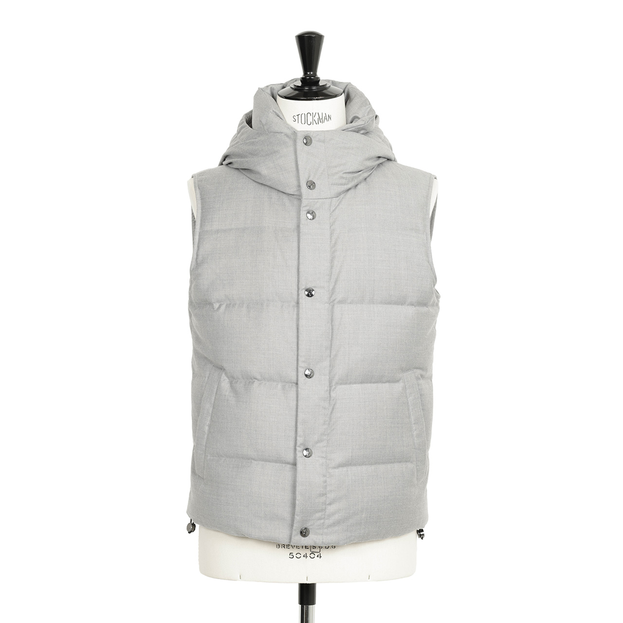 MONTECORE モンテコーレ メンズ ダウン ベスト グレー MONTECORE モンテコーレ ダウンベスト フーデッド ウール ストレッチ