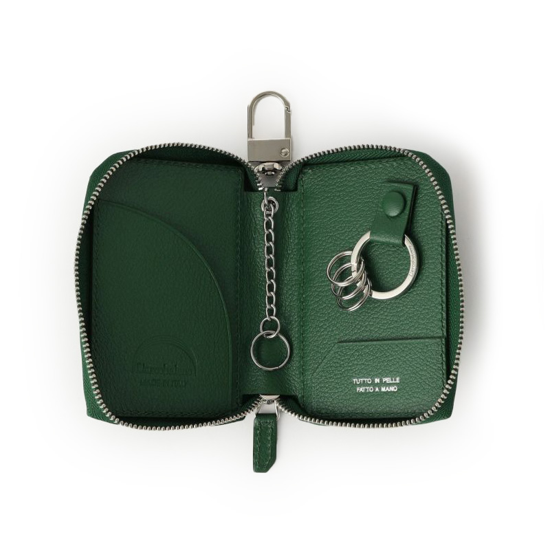 L'arcobaleno ラルコバレーノ レザーキーケース ブラック/グリーン L'arcobaleno Larcobaleno ラルコバレーノ スマートWキーケース