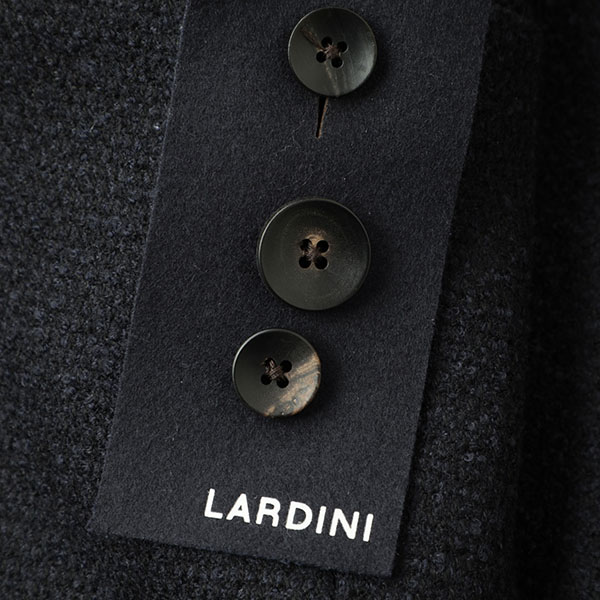 LARDINI カジュアルジャケット 46(M位) 黒(ストライプ)なし伸縮性