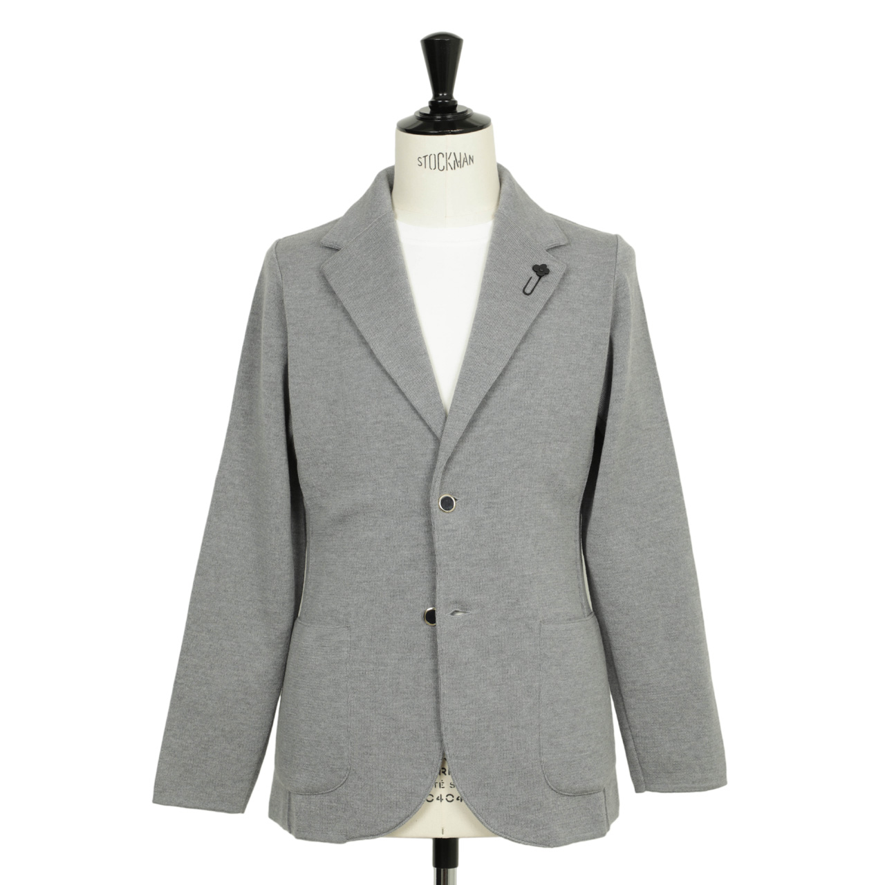 <美品>LARDINI グレー ウール ジャケット サイズ46 ラルディーニ シングルピーク ウール ジャケット グレー 46 LARDINI