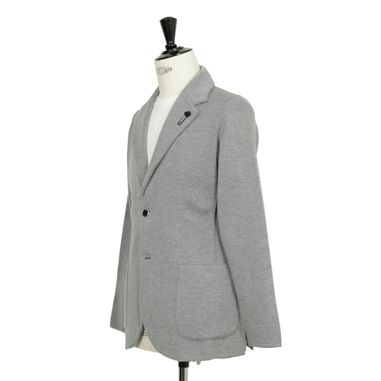 <美品>LARDINI グレー ウール ダブル ニット ジャケット サイズM ラルディーニ / LARDINI / ニット ジャケット / ウール / LJM56