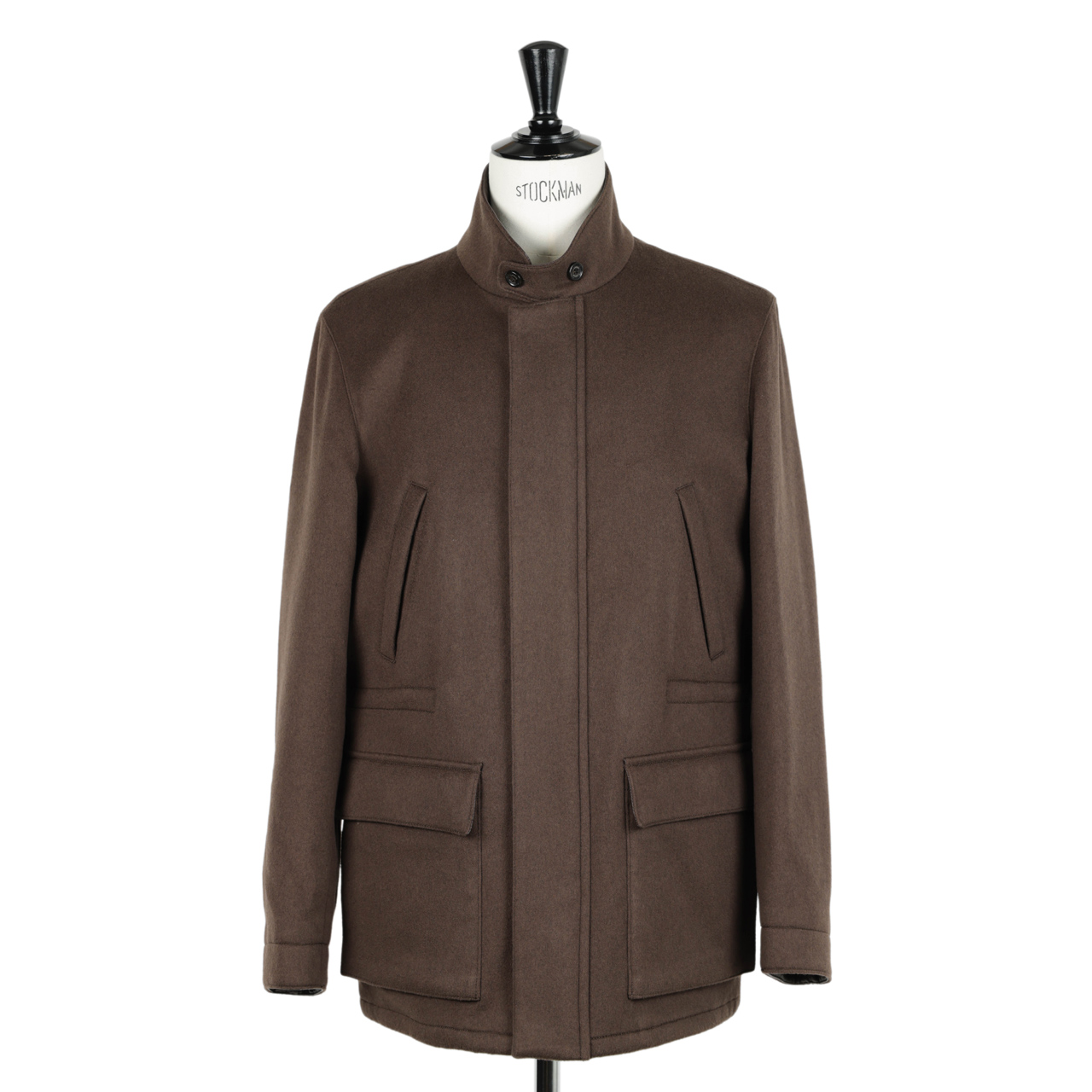 <美品>LARDINI ブラウン ウール ツイード ジャケット サイズ42 LARDINI ラルディーニ ブルゾン フィールドジャケット ダブルジップ