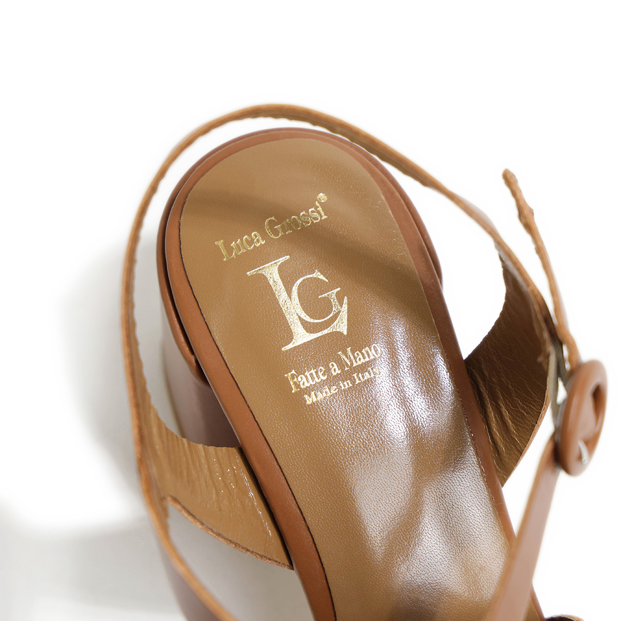 Luca Grossi ルカグロッシ サンダル バックストラップ レザー スクエア