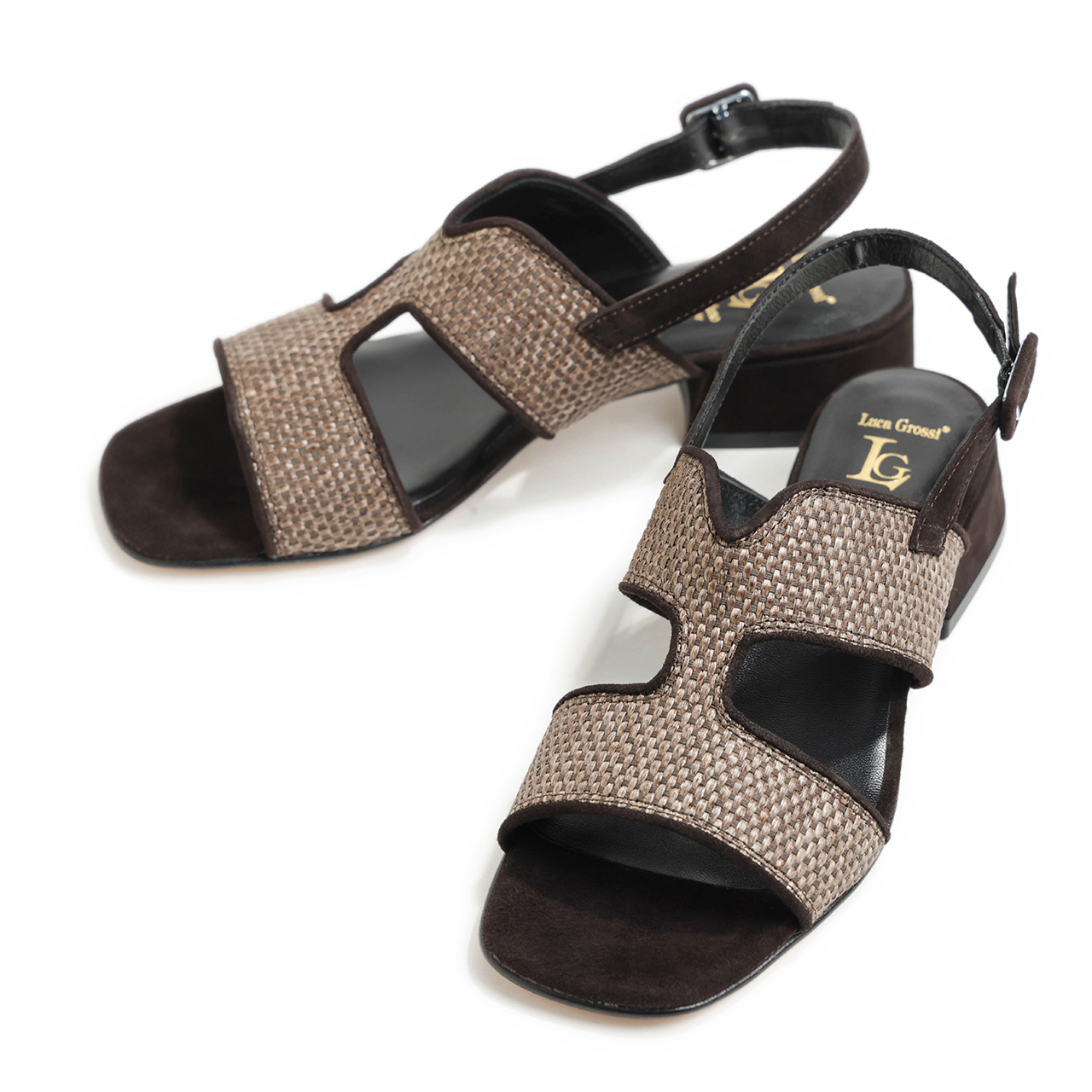 Luca Grossi ルカグロッシ サンダル バックストラップ ラフィア