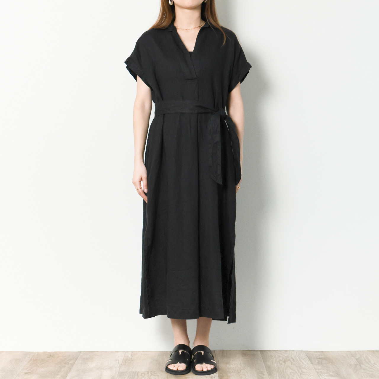 ROSSO35 ロッソ35 レディース ワンピース リネン スキッパー Aライン